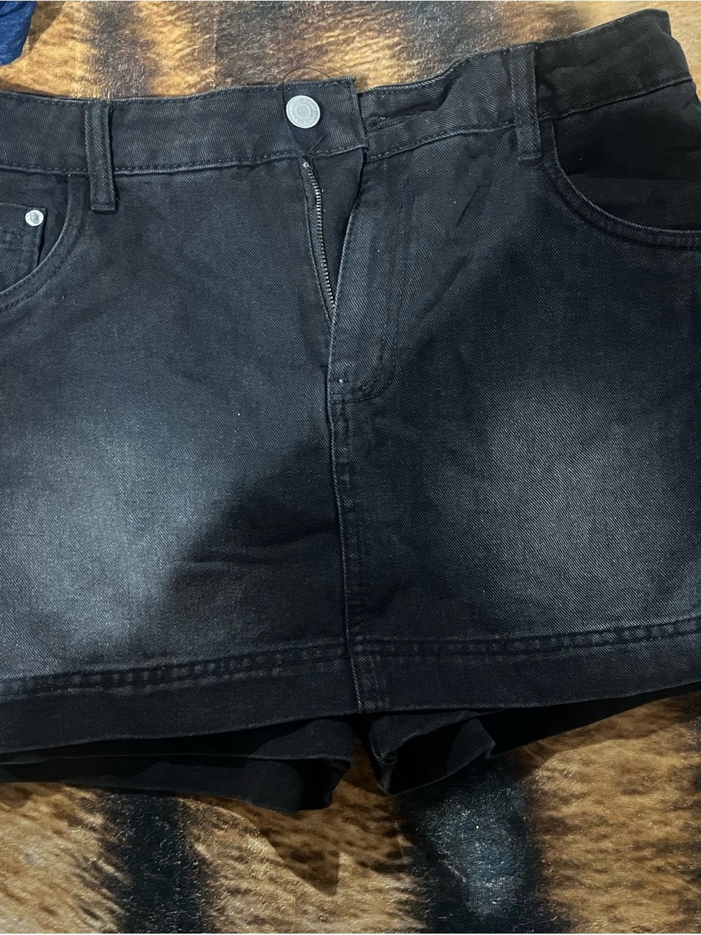 refuge Black Denim High-Rise Jean Shorts